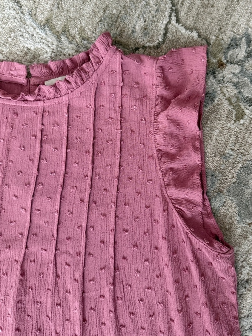 LOFT Dusty Rose Textured Short-Sleeve Top